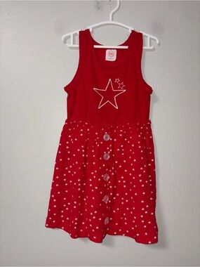 Wonder Nation Red Sleeveless White Stars Dress 3T Patriotic 4th of July American